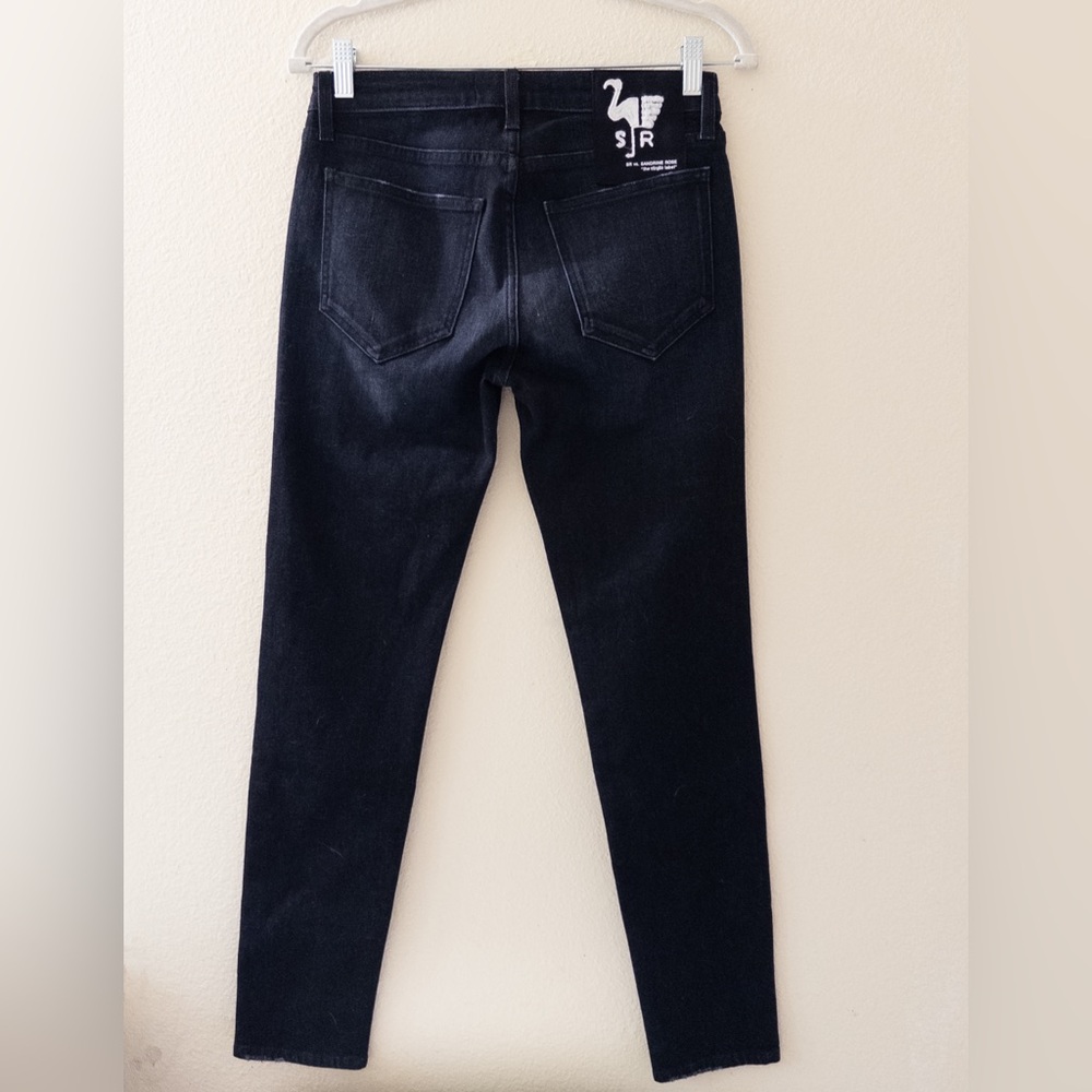 Free People x Sandrine Rose Dark Black Skinny Jeans Womens Size 25